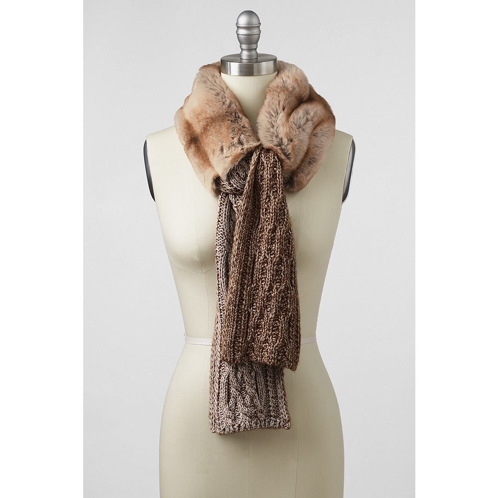 Faux fur and knit scarf, NWT - Picture 1 of 2